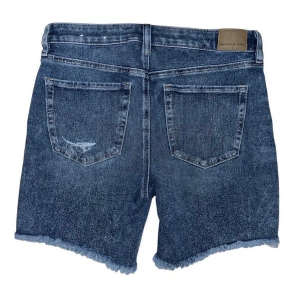 American Eagle Size 8 Skinny Bermuda Jean Shorts cut offs The Dream Short - Picture 2 of 4